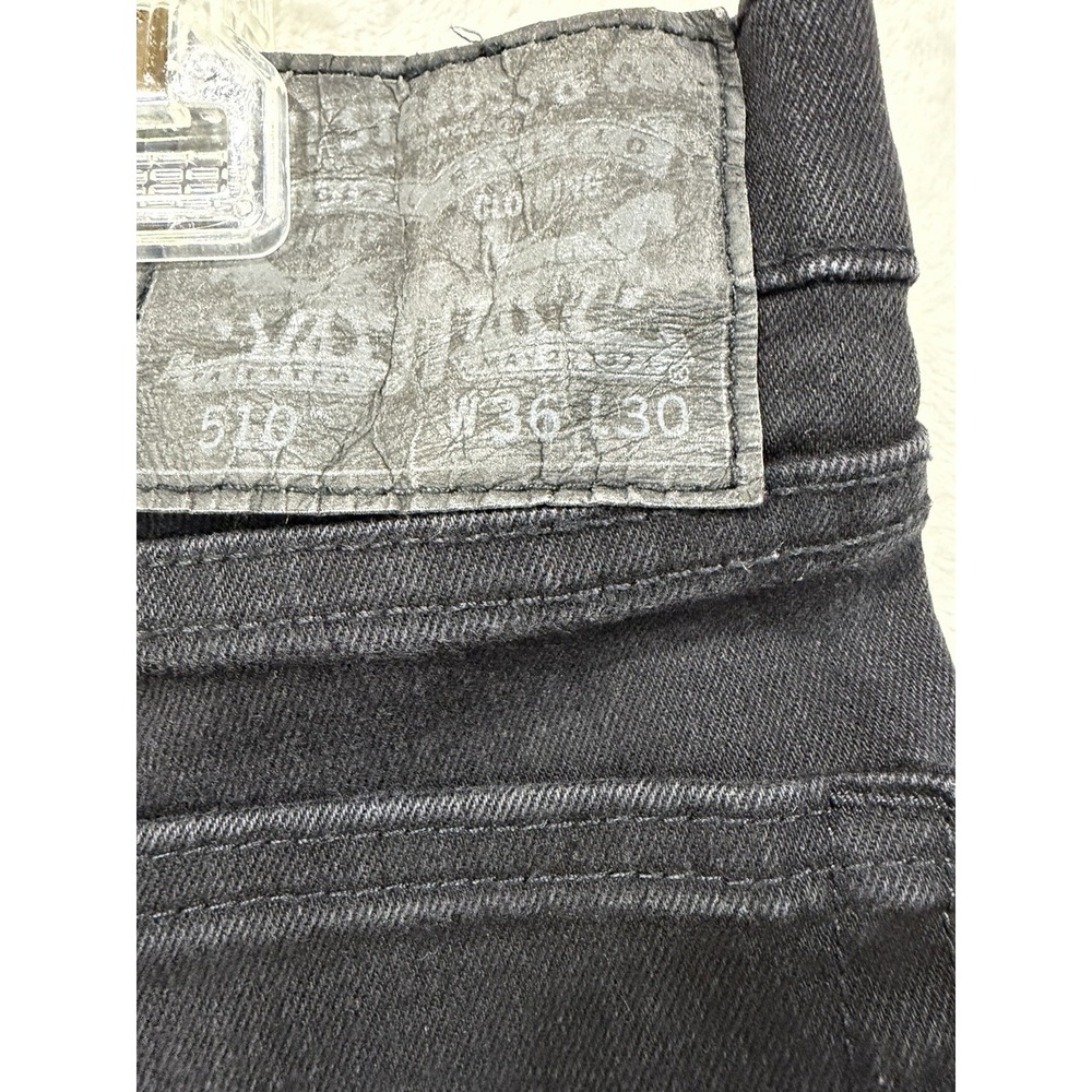 Levi's 510 Skinny Jeans Men's 36x30 Black Stretch Denim Slim Inseam 28" EUC - Picture 3 of 12